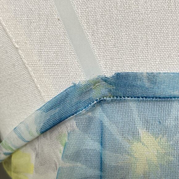 Vintage 60s Italy Blue Sheer Nylon Lacy Micro Mini Slip Dress Women's Size M - Picture 11 of 12